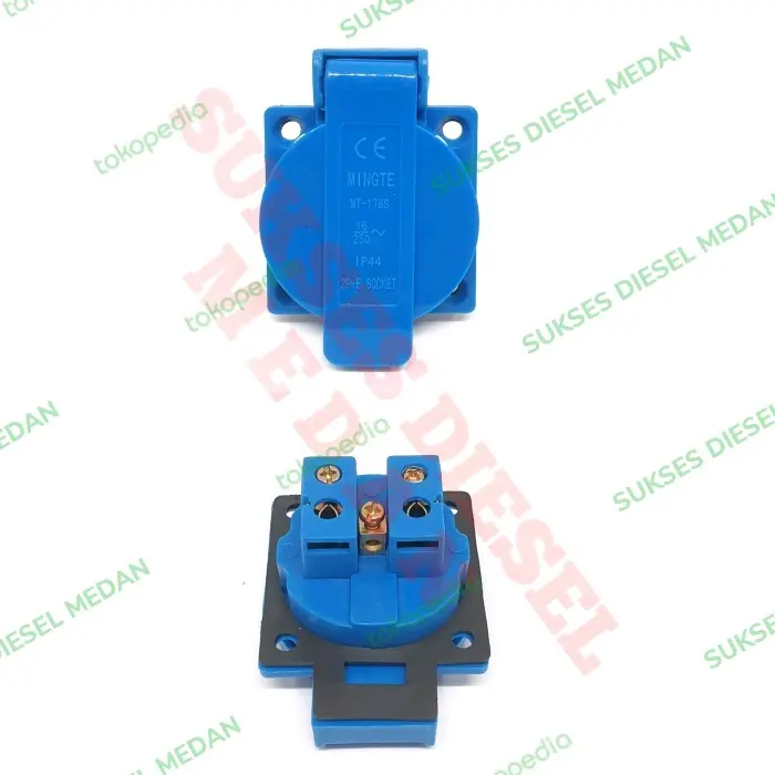 Stop Kontak AC Plug Panel Genset 16A 250V Dimmer  Biru Waterproof TERMURAH