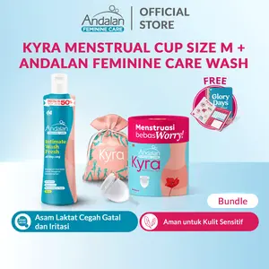 Andalan Kyra Menstrual Cup Size M + Andalan Feminine Care Intimate Wash Fresh (FREE Period Tracker)