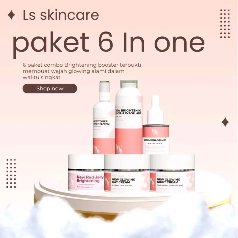 NEW LS PAKET 6 SKINCARE GALOWING BHITNING BPOM