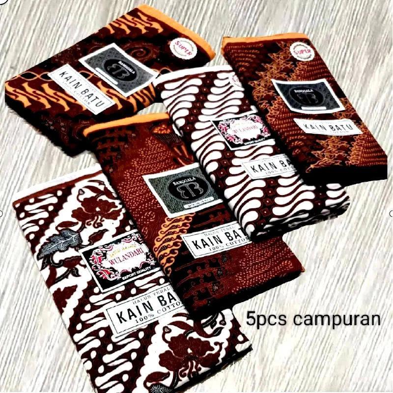 paket hemat isi 5 pcs kain panjang soga kain jarik kain gendong kain selimut bayi kain persalinan Putih 4