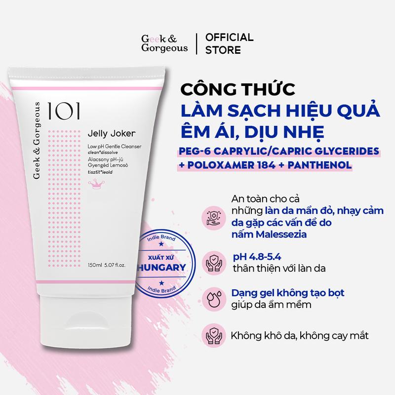  Sữa Rửa Mặt Dạng Thạch Dịu Nhẹ Geek&Gorgeous Jelly Joker Low pH Gentle Cleanser 150ml 