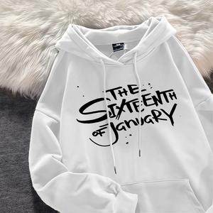 [Multi-Color Option]English Letter Printing Casual Interest Loose Hoodies Jacket For Couple Unisex Fashion Street Trend Niche Design Longsleeve Tops Comfort Pullover Lingerie Crewneck Clothes Menswear Sweatshirts