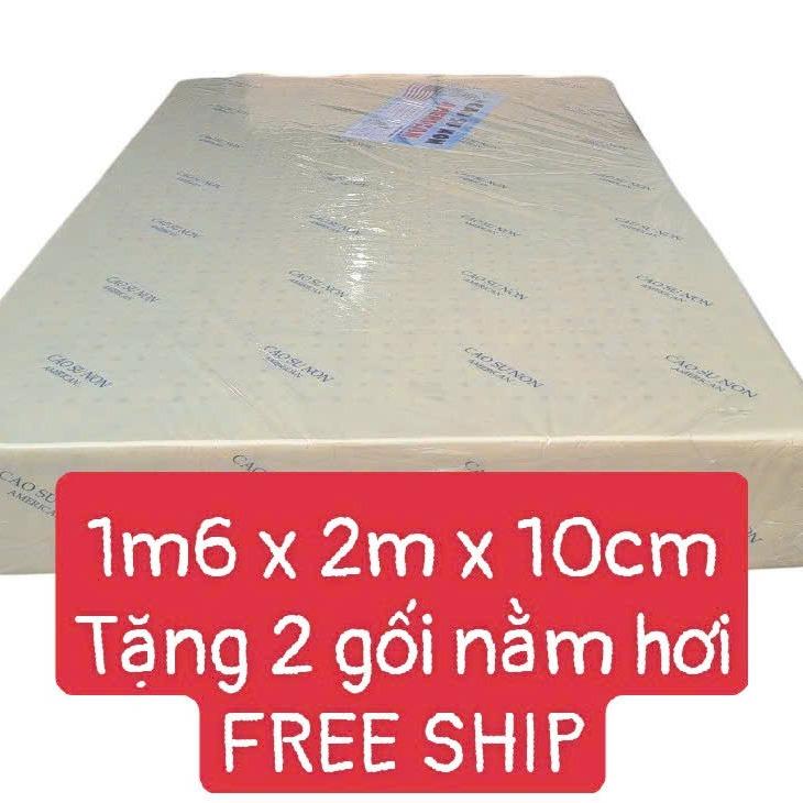 NỆM 1m6 x 2m x 10cm CAO SU NON AMERICAN ÊM ÁI, 2 MẶT LỖ THÔNG HƠI THOÁNG KHÍ