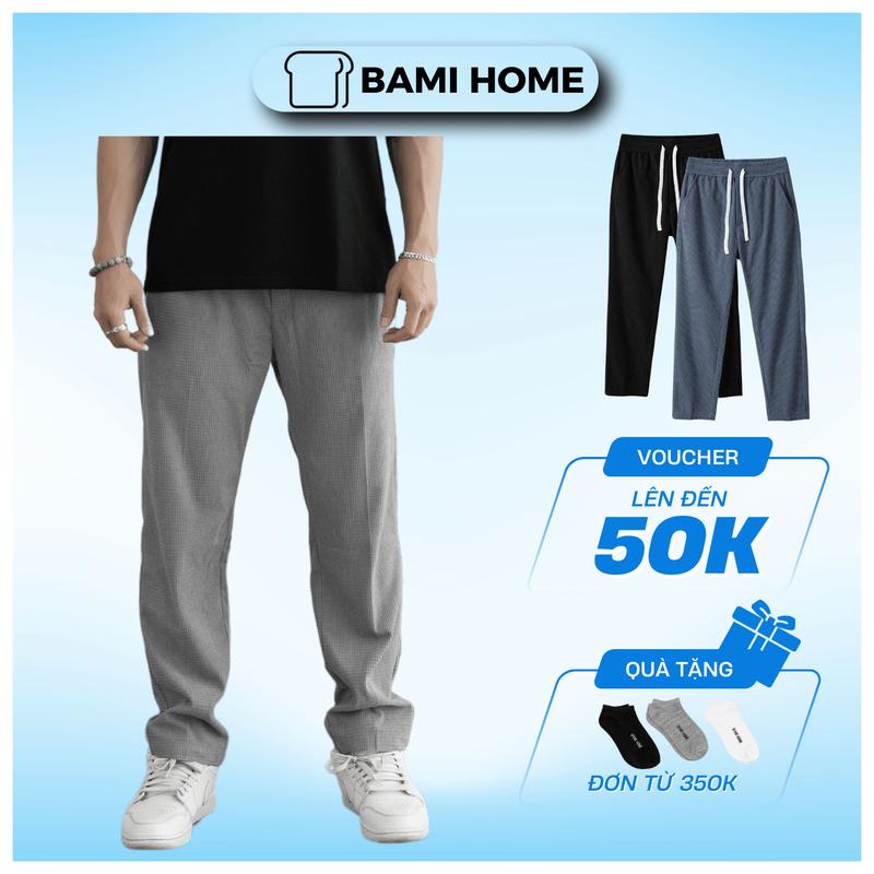 Quần baggy lưng thun nam BAMI HOME QBG02 - Phong cách trẻ trung với chất liệu nhung tổ ong, giúp bạn thoải mái