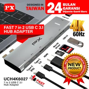 Hub Converter Type C 3.1 to HDMI 4K USB Macbook 7 in 2 PX UCH4K6027
