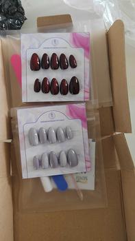 Product Review of Kuku palsu/ nail art/ press on nails cat eye warna red jelly FREE toolkit from t**🥤 0