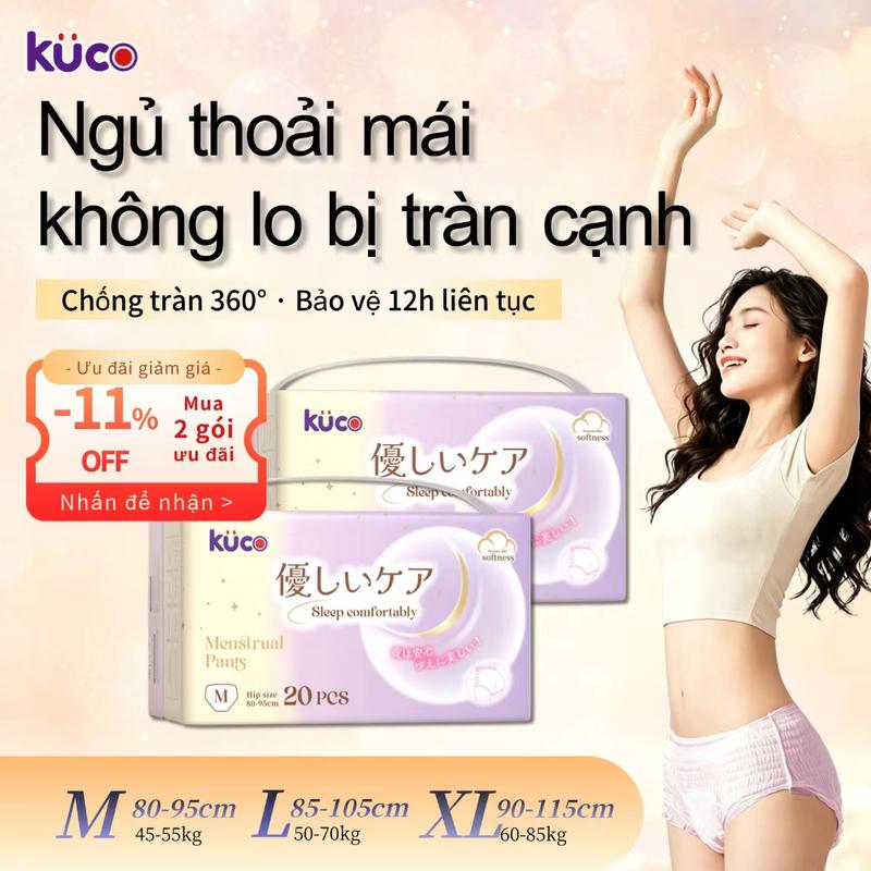 【nâng cấp】Băng vệ sinh dạng quần KUCO – Size M / L / XL – Chốn