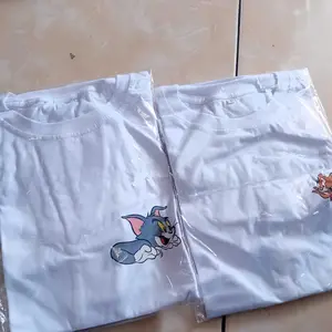 T0M & J3RRY bajucouple karakter lucu kaos pasangan lengan pendek katun premium tebal couple