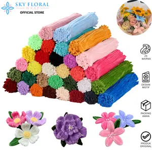 (isi 100 PCS) Kawat Bulu Mercy Warna Pastel Mainan Anak Craft Diy Kerajinan Tangan Pipe Cleaner U05