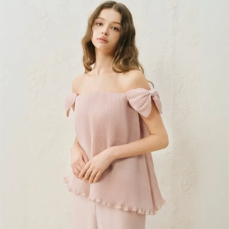 Áo trễ vai dáng baybydoll phối tay nơ phồng Zena Top | BigBuy360 - bigbuy360.vn