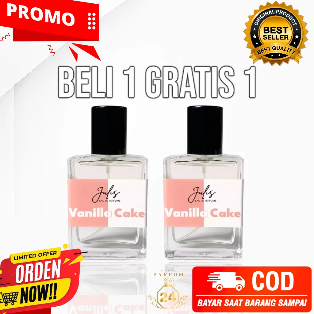 Beli 1 Gratis 1 Parfum Vanilla Cake 35ml | BEST SELLER Parfume Pria dan Wanita  Perfume  Vanila  Wangi Tahan Lama 24 Jam