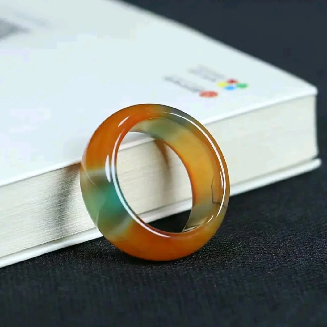 Cincin giok asli ori rings batu giok simbol kesehatan, hoki dan keberuntungan