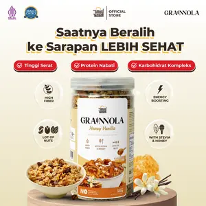 Timur Tengah Grainnola Vanilla Honey 500 gr Granola Sarapan Sehat Kaya Serat Sereal Praktis Camilan Rendah Kalori Dark Chocolate, Blueberry, Mango Yogurt, Cheese and Cream, Milky Milk