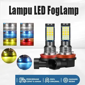 Lampu LED FogLamp 2PCS 3 Warna H8 H11 H16 untuk Avanza Xenia Calya Sigra Agya Ayla Ertiga Jazz Brio Rocky Raize Yaris Pengiriman Cepat & Aman Garansi Resmi