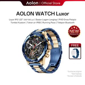 Aolon Luxor Jam Tangan Bisnis Pintar Jam Tangan Pintar Baru IP68 Tahan Air Kecepatan Lari DIY Pemantauan Kesehatan Smart Watch Olahraga Luar Ruangan   (jam tidur / bedside clock)