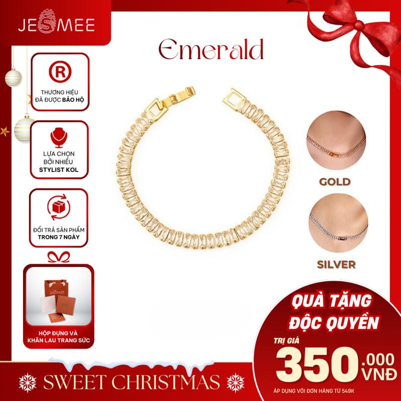  Vòng Tay Nữ Đính Đá Lấp Lánh Thanh Lịch Sang Trọng Emerald Jesmee - H5820 