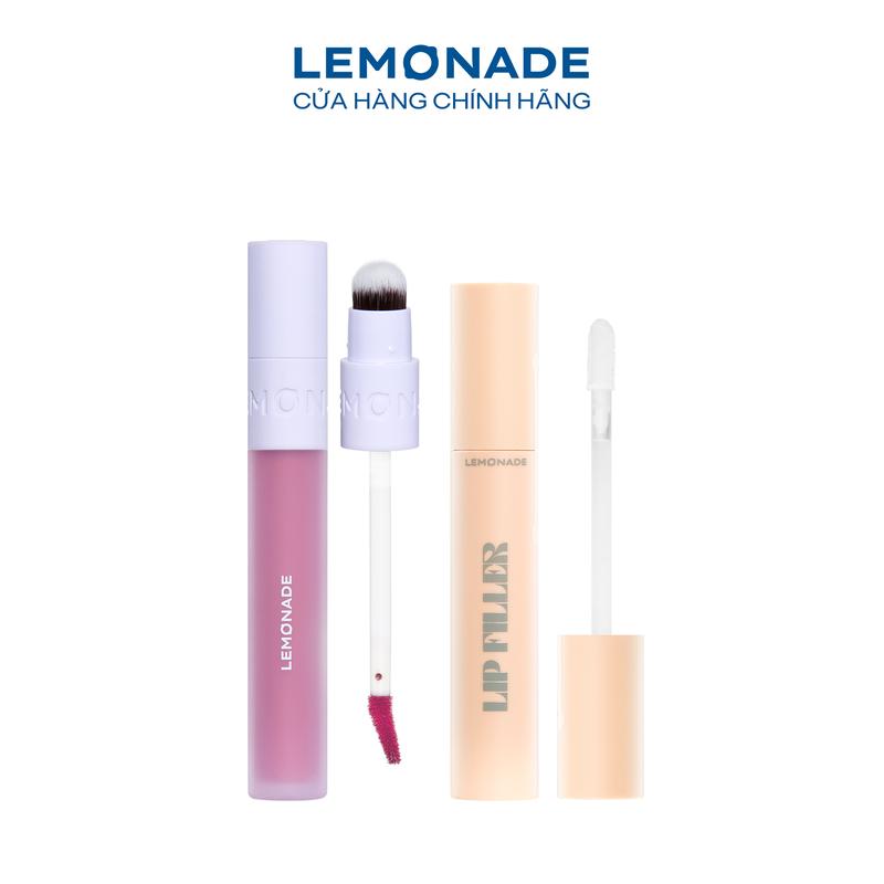 Combo 01 Son kem mịn lì thuần chay Lemonade Perfect Couple 3.5g và 01 Son lót làm đầy rãnh môi