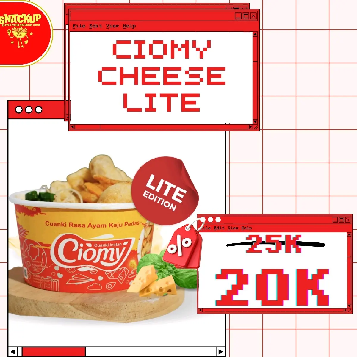 Ciomy Cuanki Lite cup kecil 40gr Cuanki Kereta Rasa ayam keju pedas Rasa Soto Kari