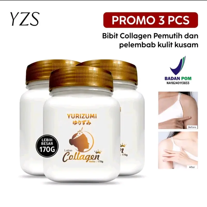 (2PCS) YURIZUMI Bibit Pencerah Colagen Lotion Seluruh Tubuh Bibit Collagen Lotion Pemutih Viral Tiktok Kusam Memutihkan 0