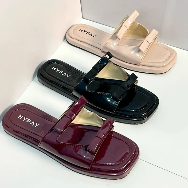 Sandal Wanita Flat Tali Pita Model Kekinian Simple Elegan | Sendal Selop  Cewek  Kerja Casual Empuk Full Busa
