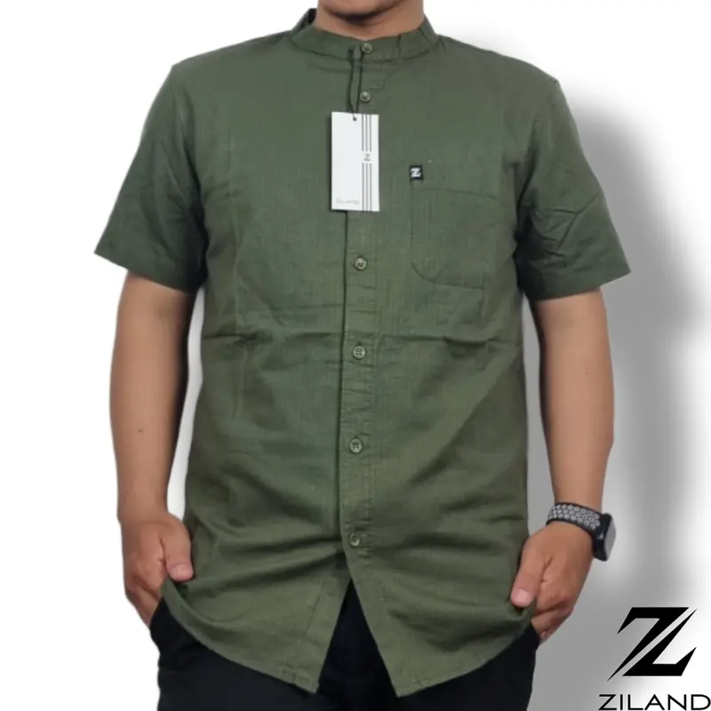 Kemko Dewasa ZILAND New Kemeja Koko Pria Lengan Pendek Polos Katun Sigaret Premium Ada Ukuran Jumbo High Quality 5