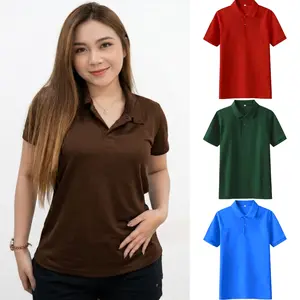 Baju Kaos Polo Kerah Wanita Lengan Pendek Bahan Pique Premium Tidak Nerawang Adem Dan Lembut-Kaos Polo Shirt Kerah Wanita