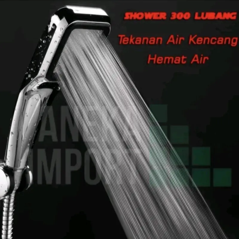 paket komplit shower mandi 4 in 1. Set hand  shower 300 lubang stainless Stainless 3