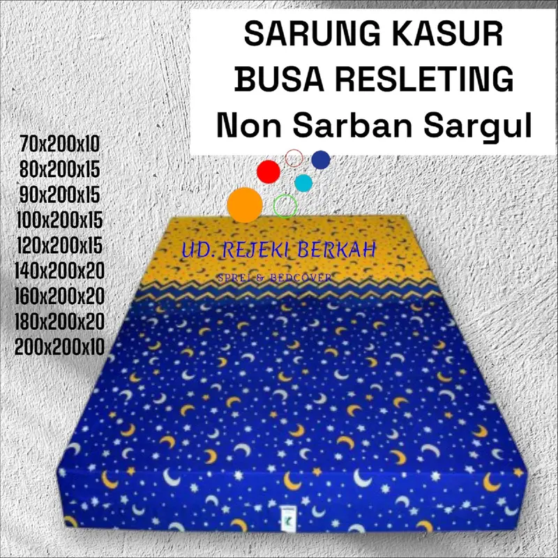 Sarung Kasur Busa Resleting Polyester Halus & Lembut Kain 200/180/160/140/120/100/90/80/70 Non Bantal Guling Non Bedcover 6
