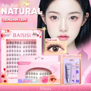 BAISISI A11 Super Natural Bulu Mata Palsu Ringan Eyelash Extension Satuan Premium Dapat dipakai berulang cocok untuk pemula reuseable dengan lem praktis