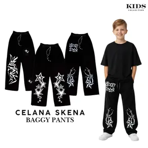 ANAK USIA 7-10 TAHUN celana panjang jogger sweatpants Saviour style skena y2k baggy kulot korean unisex pria wanita Casual