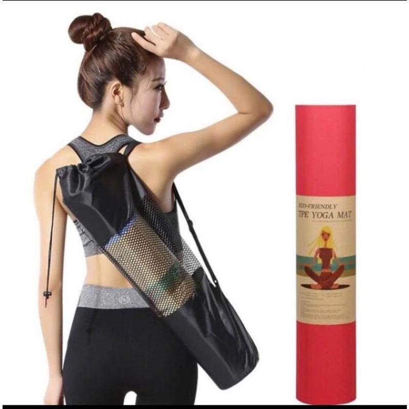 Thảm Tập Yoga 2 Lớp TPE Dày 6mm Chống Trơn Trượt Chống Thấm Mồ Hôi Chất Liệu Cao Su Non TPE Cao Cấp