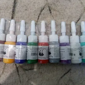 10pcs Tinta Tato Semi Permanen Ink Tatto Ink Tattoo Rangkaian Warna Yang Lengkap Tatto Ink Tinta Tattoo Set
