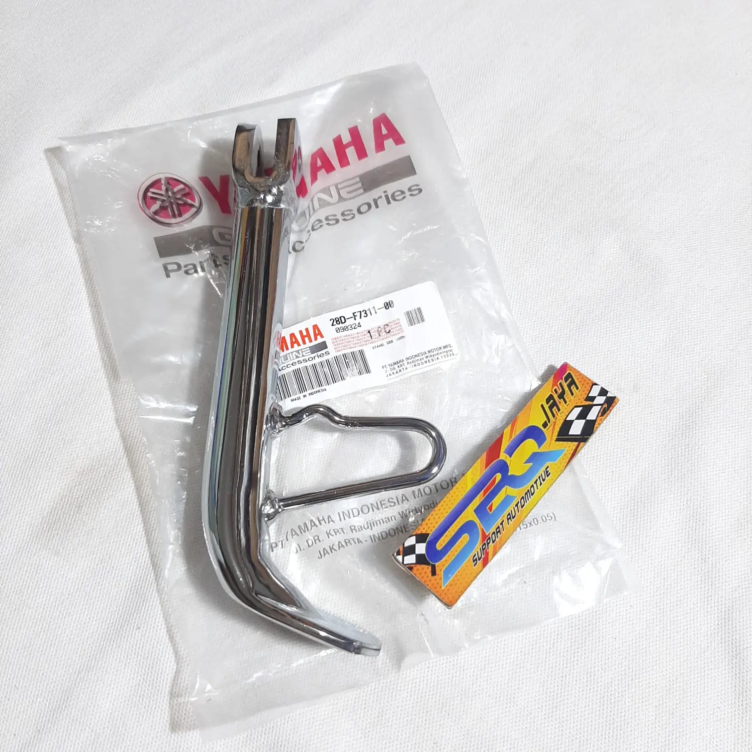 STANDAR SAMPING CHROME STANDART JAGANG SATU MIO NOUVO MIO SOUL ORIGINAL 28D-F7311-00 CROME Besi Motorcycle Sporty