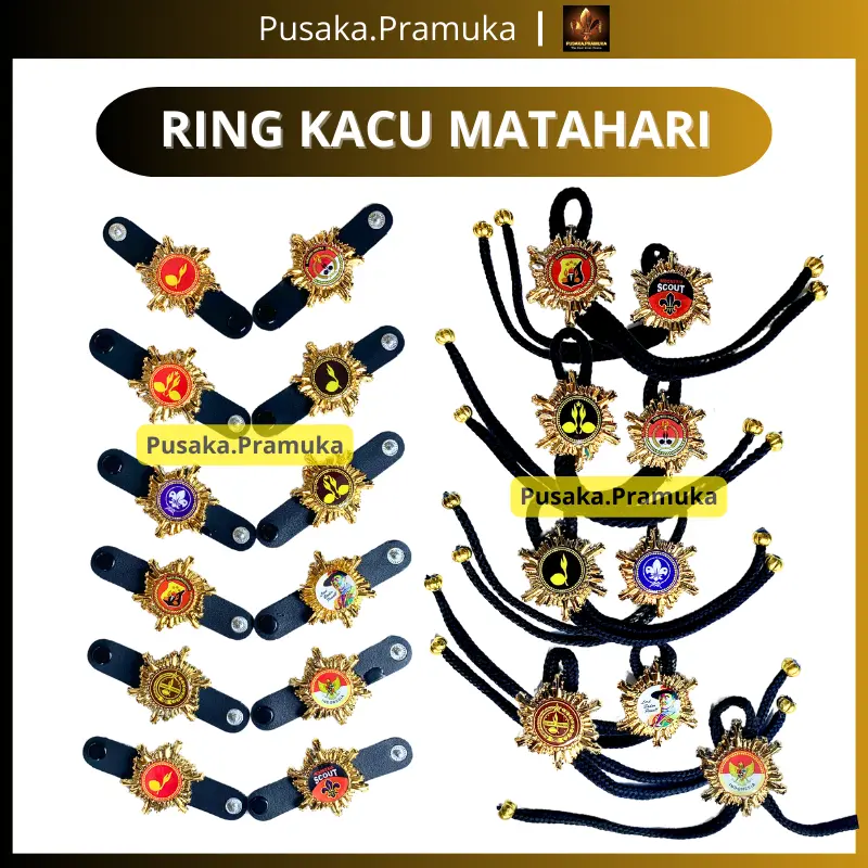 Ring Kacu Hasduk Matahari Model Kalep dan Tali Untuk SD, SMP, SMA dan Pembina