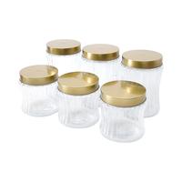 Gambar AZKO Culinart Icy Stoples Kaca Set 6 pcs Transparan - Gold Toples Jar Food Container Setoples Wadah Penyimpanan Kedap Udara dari AZKO ID Kota Administrasi Jakarta Barat 2 Tokopedia