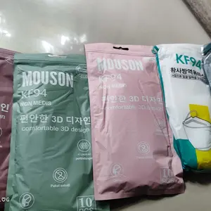 Masker KF94 MOUSON isi 10Pcs Putih Hitam Warna KF94 4Ply Earloop Surgical Mask Kemenkes