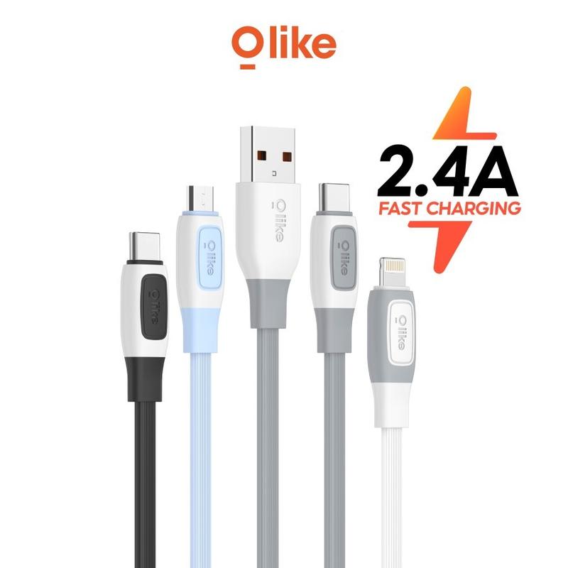 Olike D307 Kabel Data Fast Charging 2.4A Flat Cable Micro USB / Type-C / Lightning 5