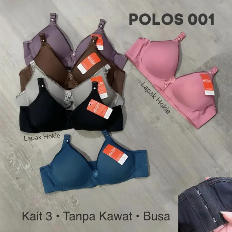 ( PAKET ISI 6 ) BRA ROUMEI MISSLILY TOYAZI KAXILIMAN SIZE 36-42 TANPA KAWAT KAIT 3 polos bh busa lembut tipis wanita 6 pcs 3