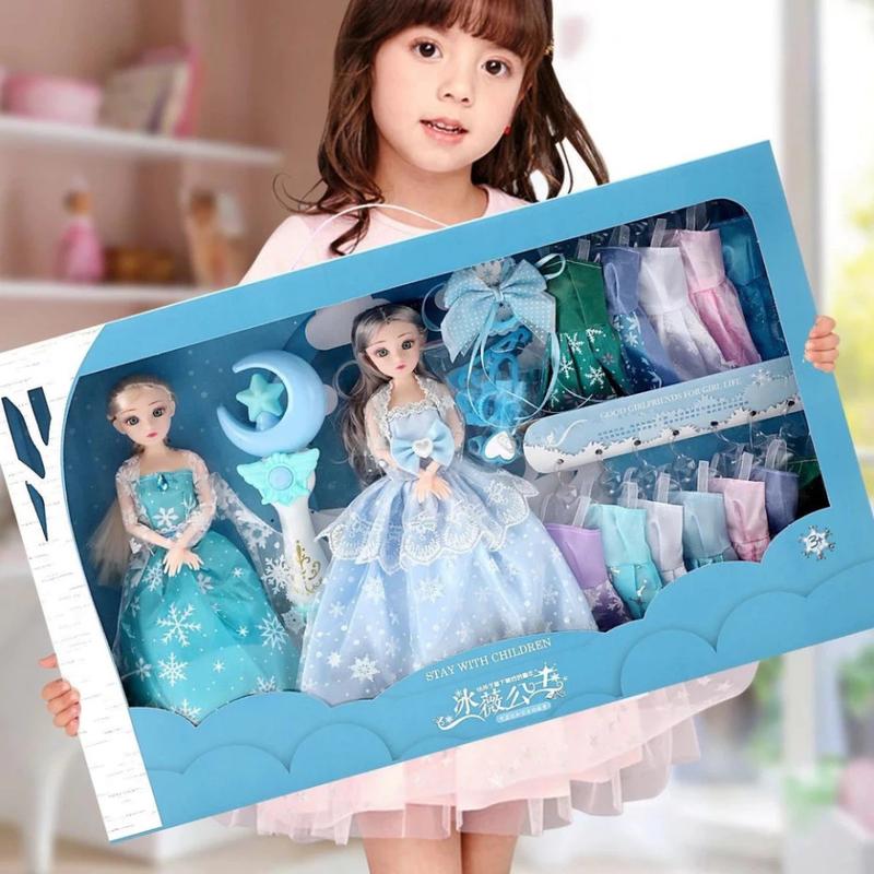 Đồ Chơi Búp Bê Công Chúa Elsa Kèm Hộp Đáng Yêucó gậy phát sáng Cho Bé Gái Toy…
