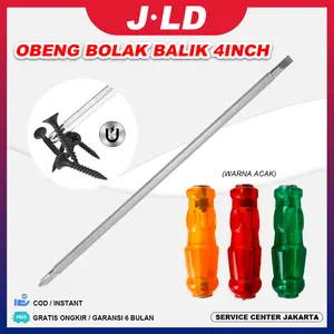 JLD Obeng Bolak Balik 6inch Obeng Plus Min 2 Way Screwdriver (Warna acak)