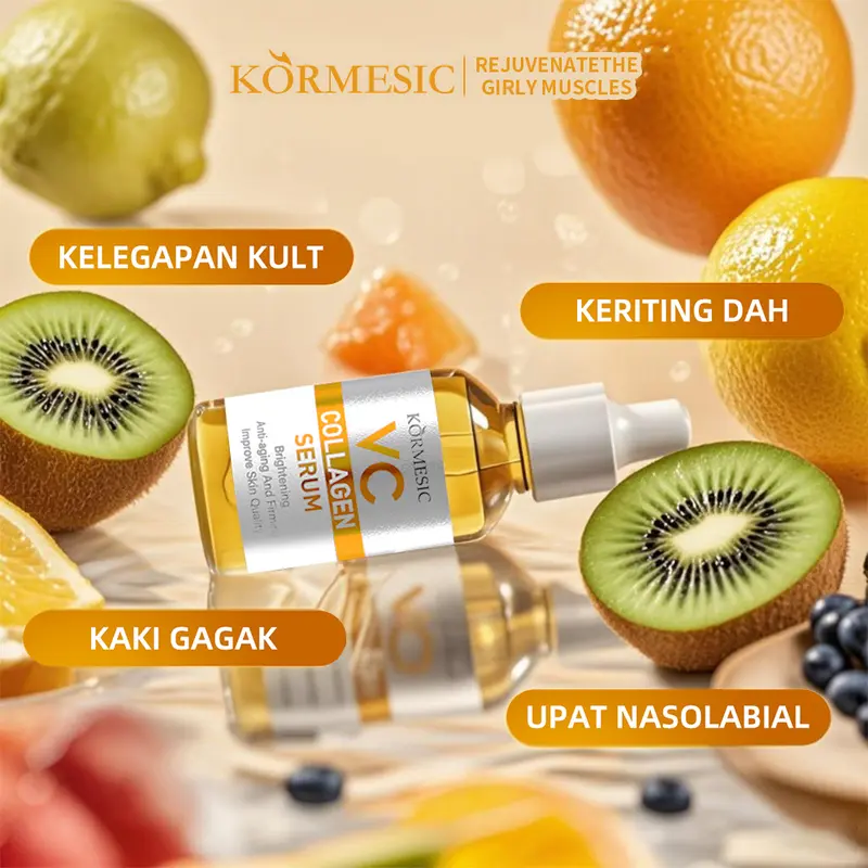 Sama seperti Michelle Ziudith  T1.「Beli 2 Dapat 3」BPOM-KORMESIC Serum Muka dengan Vitamin C + Kolagen untuk Mencerahkan dan Mengurangi Kerutan 30ml - Wajah Memudarkan Kering  Essence Hitam Perawatan Mengencangkan 2