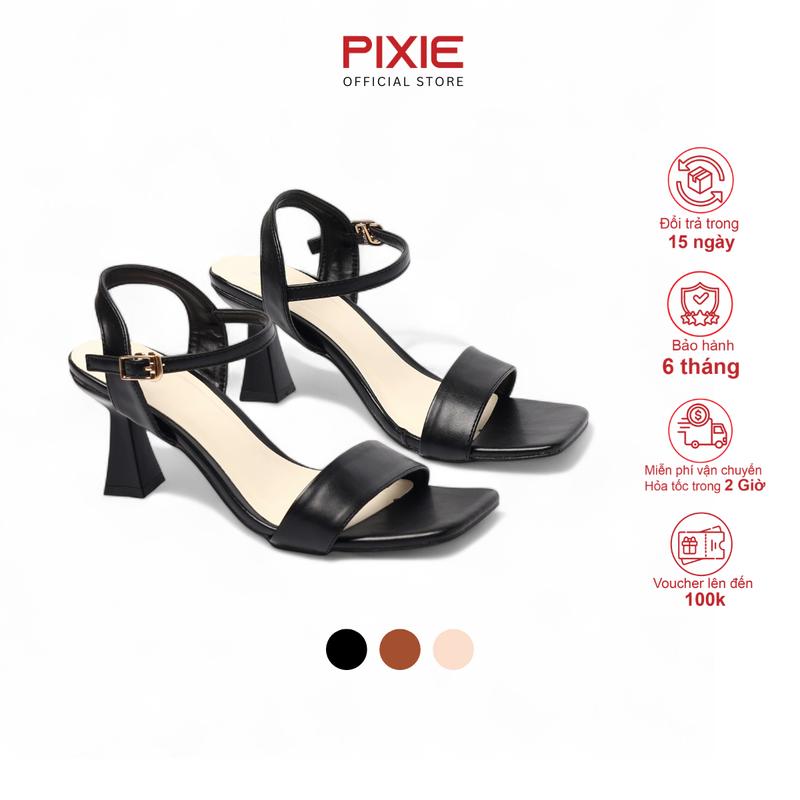  Giày Sandal Cao Gót Nữ 7cm Phối màu Pixie X958 