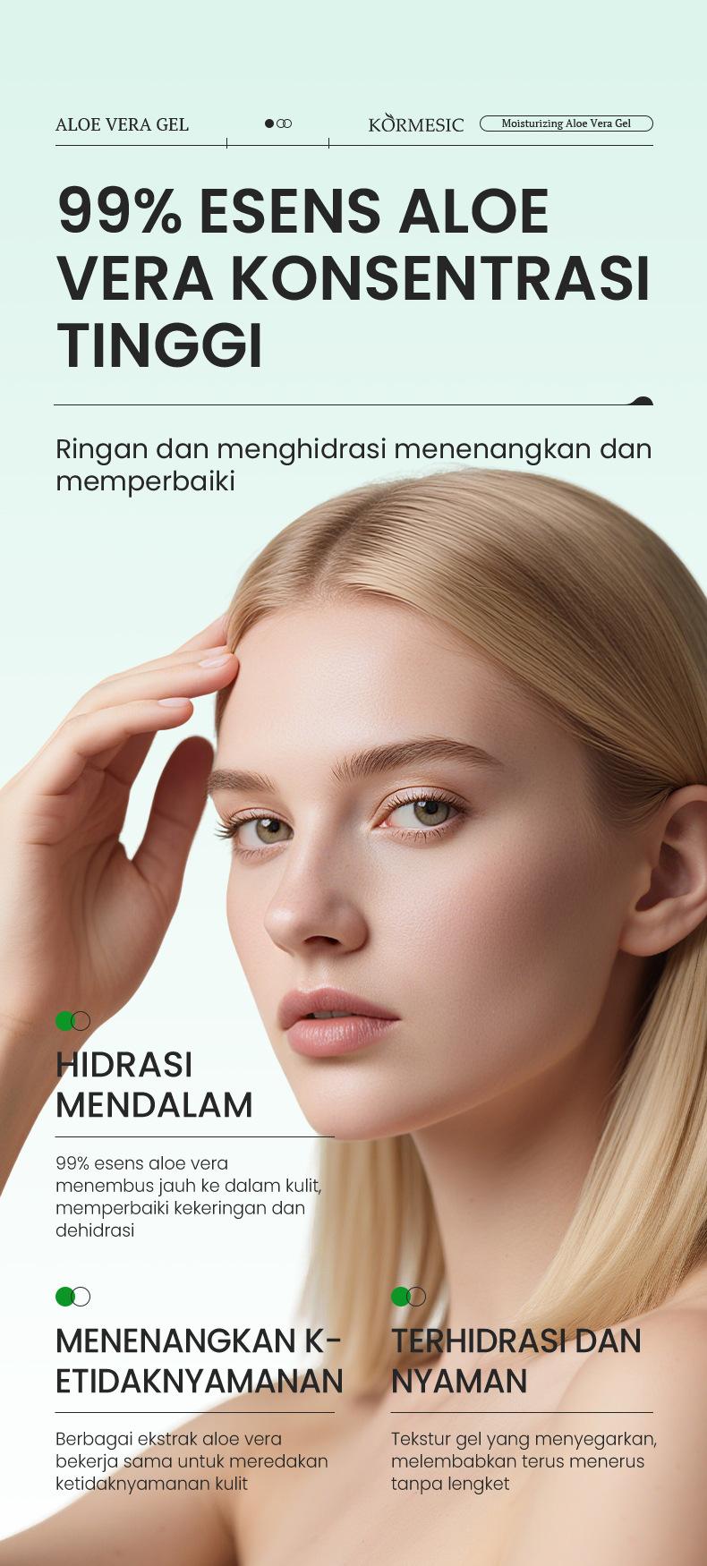 Aloe Vera Moisturizing Gel 300gr Face & Body Gel Multifungsi Dengan Antioxidant Mencerahkan & Menenangkan Kulit Kemerahan Atau Iritasi Penghilang Bekas Jerawat Hitam Gel Lidah Buaya Moisturizer Gel Pelembab Kulit Soothing Gel Perawatan After Sun