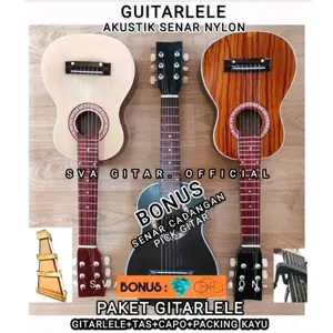 Gitarlele Senar6 Nylon dengan Packing Kayu _ 3THREE.POINT _ Gitarmini Kecil 6 Senar