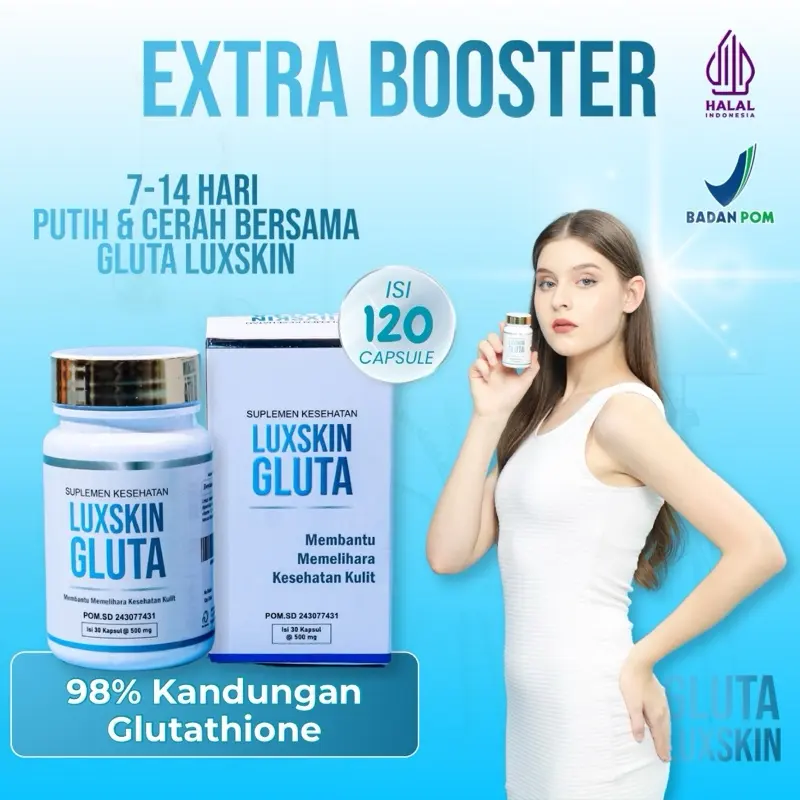 Gluta Luxskin Extra Whitening Booster Halal & BPOM 0