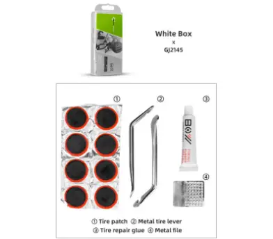 ROCKBROS GJ2145 Bike Inner Tire Repair Tool Set Kit Patch Cungkilan Lever Lem Tambal Ban Sepeda Metal Portable Outdoor 8
