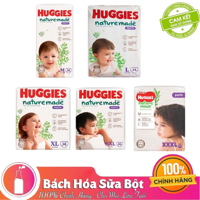 Tã Quần Huggies Naturemade ban đêm Size M/L/XL/XXL