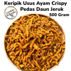 500 GRAM KERIPIK USUS AYAM PEDAS DAUN JERUK Super Renyah Snack