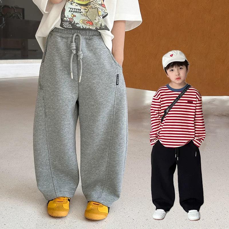 Quần nỉ ống rộng cạp chun cho bé trai bé gái mùa thu đông từ 10-32kg Ttomkids