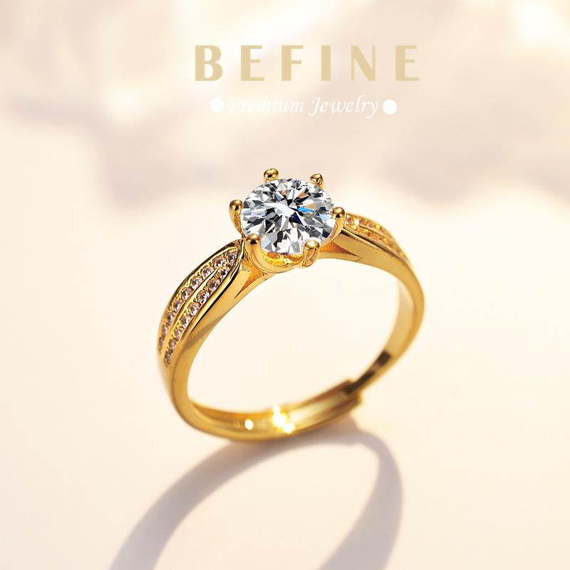 Ladies Fashion Ring Double Row Wedding Ring Opening Adjustable Size 2